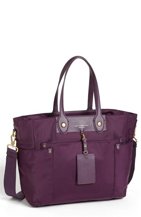 Marc By Marc Jacobs Preppy Nylon Elizababy Diaper Bag In Purple Pansy