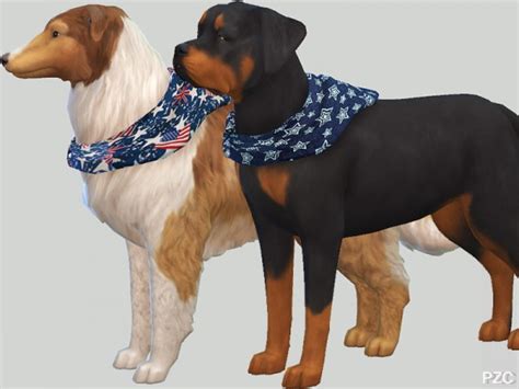 The Sims Resource Summer Denim Bandanas For Large Dogs By
