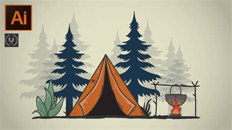 Camping In The Woods Open Source Projects Adobe Illustrator Tutorials