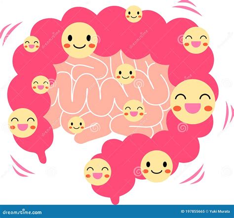 Illustration Of A Cute Large Intestine And Small Intestine Stock Vector