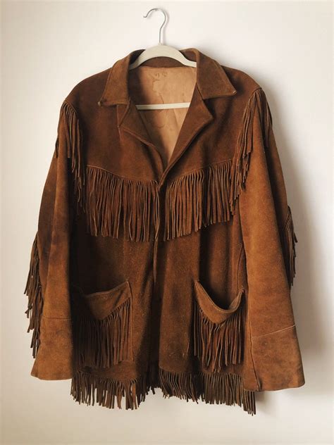 Vintage 70s Brown Leather Fringed Mens Jacket Partrade Etsy Fringe