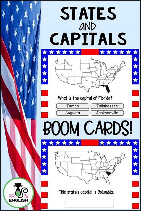 Us State Capitals Digital Boom Cards™ Distance Learning Task Cards