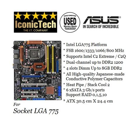 Asus P5e Ws Pro Socket Lga 775 Intel X38 Workstation Motherboard Used