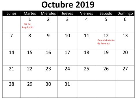 Calendario Octubre 2020 Con Festivos Calendarena