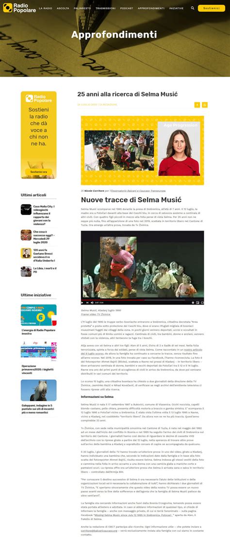 Screen Shot Ripubblicazione Dellarticolo Di Nicole Corritore “nuove Tracce Di Selma Musić