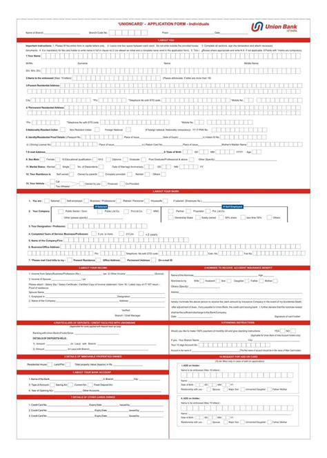 We use cookies to improve your journey and to personalize your web experience. Union Bank Of India Credit Card Application Form - 2020 ...