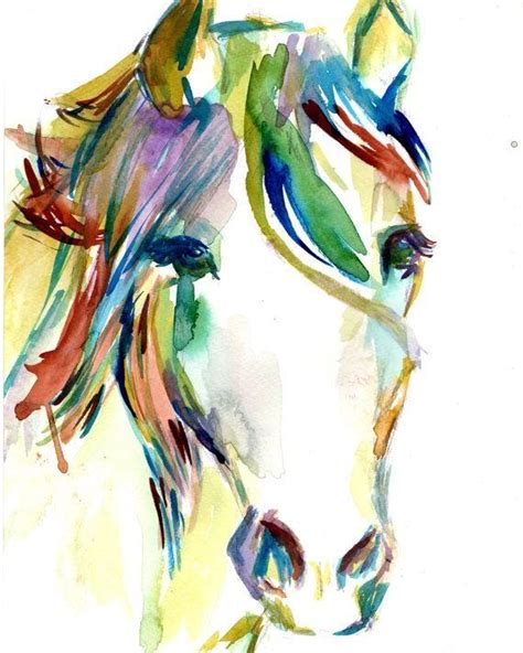 Horse Watercolor Design Watercolor Horse Abstract Horse