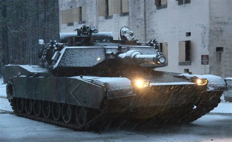 M1 Abrams Tank Snow Green Camo Military Machine