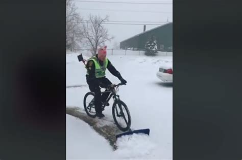 Richmond Cop Makes Man Powered Snow Plow