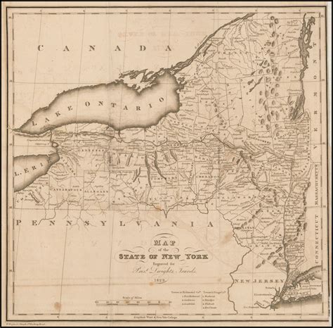 Map Of State Of New York Engraved For Prest Dwitghts Travels 1823