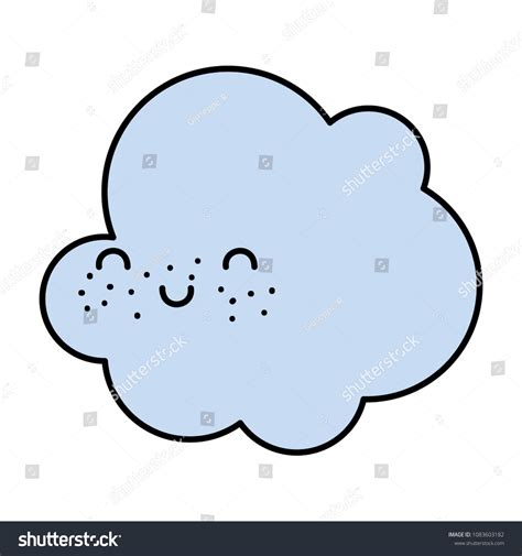 Color Happy Cloud Kawaii Weather In The Sky Royalty Free Stock Vector