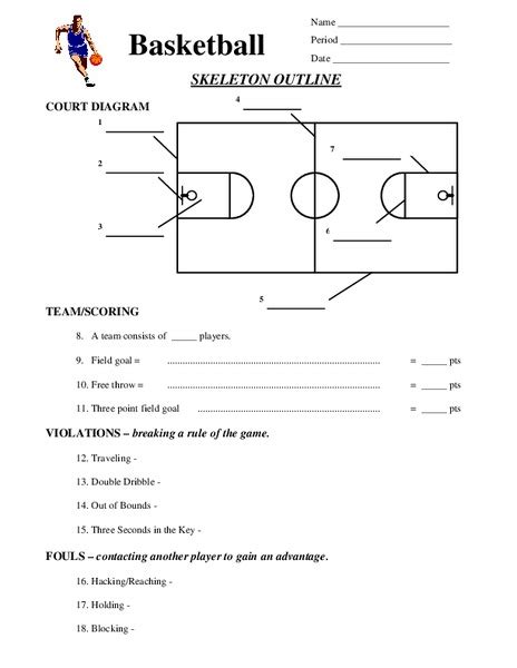 Basketball Activity Sheets