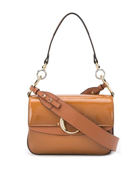 Chloé Leather Small C Double Carry Bag in Brown Lyst