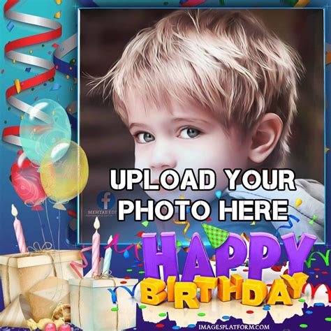 3D Happy Birthday Frame Wish With Photo Upload