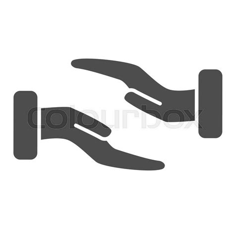Support Hands Gesture Solid Icon Stock Vector Colourbox
