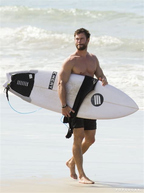 Chris Hemsworth Shirtless In Australia April 2016 Popsugar Celebrity