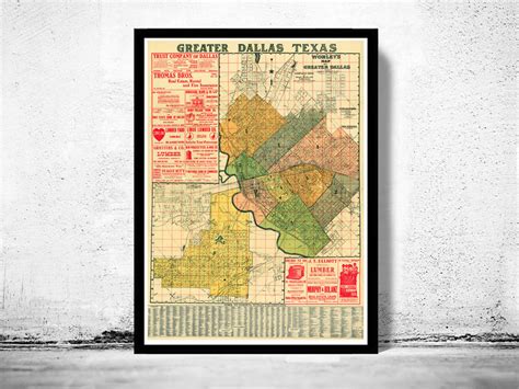 Old Map Of Dallas 1905 Texas Vintage Maps And Prints