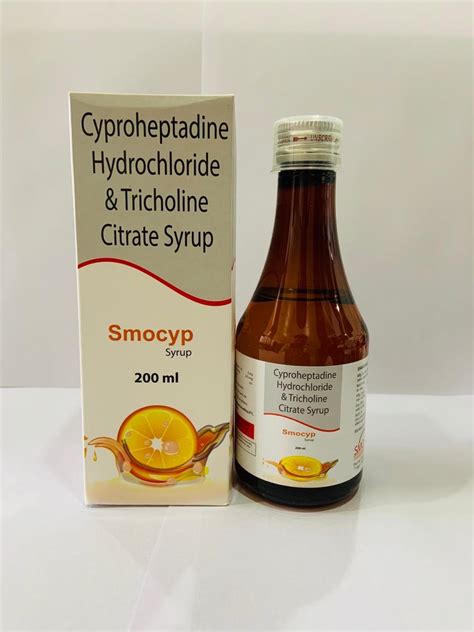 Cyproheptadine Hcl Tricholine Citrate Syrup Packaging Type Mono