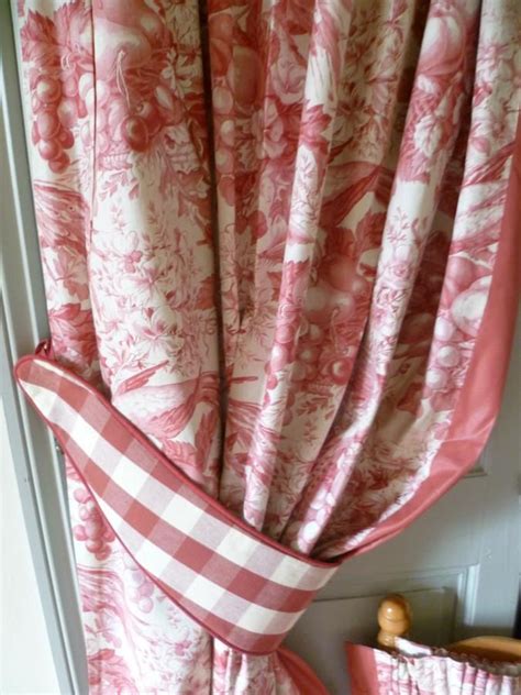 Toile De Jouy Vintage French Curtains Pair Shabby Chic Circa Etsy
