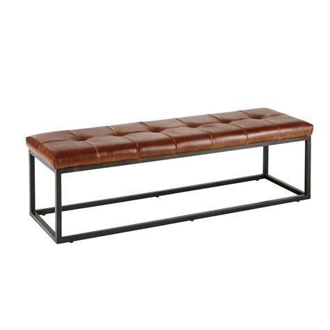 Shop ikea's collection of benches that are perfect for adding extra room to your dining or kitchen table, entryway and bedroom. Black Metal and Brown Leather Bedroom Bench Alezan ...