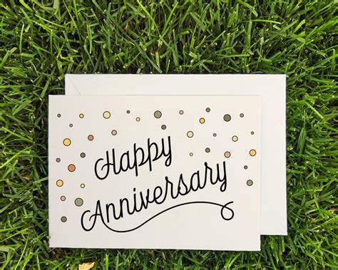 This tracing activity page is great for preschool and elementary aged children. Happy Anniversary Colorful Dots Confetti Cursive Script ...