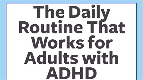 The Daily Routine That Works For Adults With Adhd