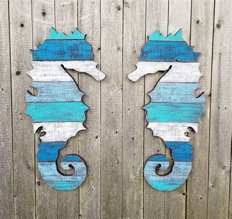 Seahorse Pallet Wood Wall Art Etsy