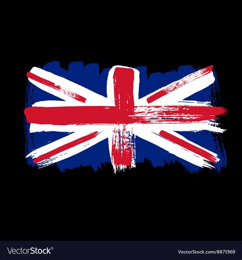 Flag Great Britain On A Black Background Vector Image