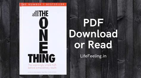 The One Thing By Gary Keller Pdf Download Pdf Lifefeeling