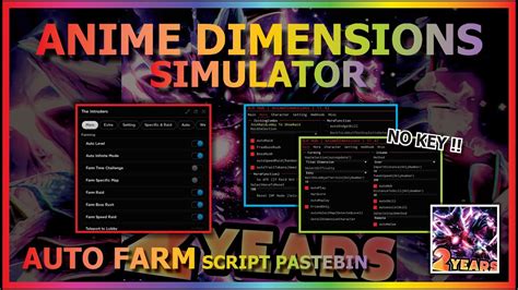 Anime Dimensions Simulator Script Pastebin 2023 Auto Farm Auto Raid