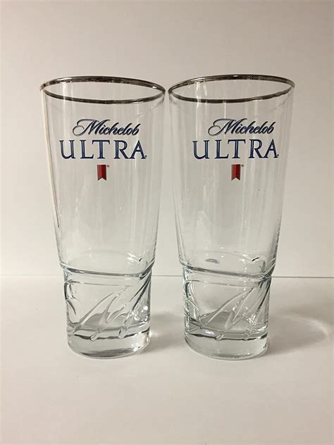 Michelob Ultra 16oz Beer Pint Glass 2 Pk Beer Glasses