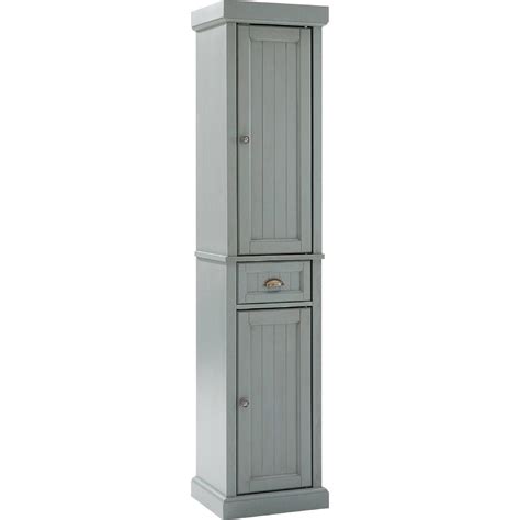 Crosley Cf7019 Gy Seaside Tall Linen Cabinet Distressed Gray Finish