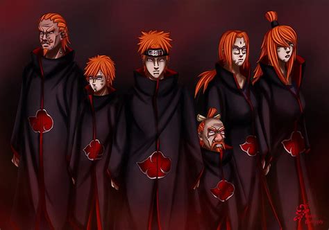 Six Paths Of Pain Kages Rinnegan Pein Kages Tendo Hd Wallpaper