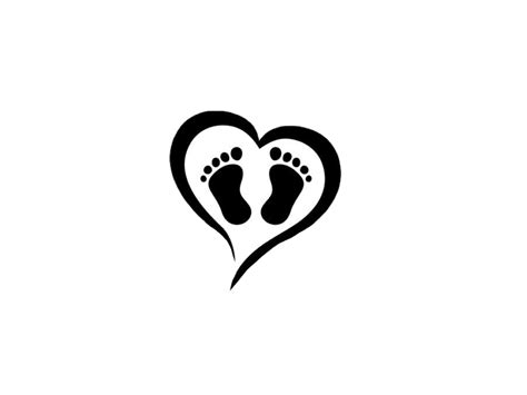 Baby Footprint Heart Instant Download Svg Png Eps Dxf  Etsy