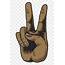 Brown Hand Peace Sign Sticker Design Resource  Free Image By Rawpixel