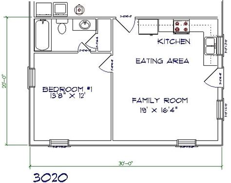 30x20 Barndominium Floor Plans Barndominium Plans Apartment Floor