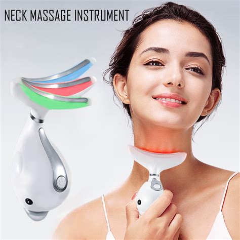3 colors led photon therapy neck and face lifting tool ipl vibration skin tighten reduce double