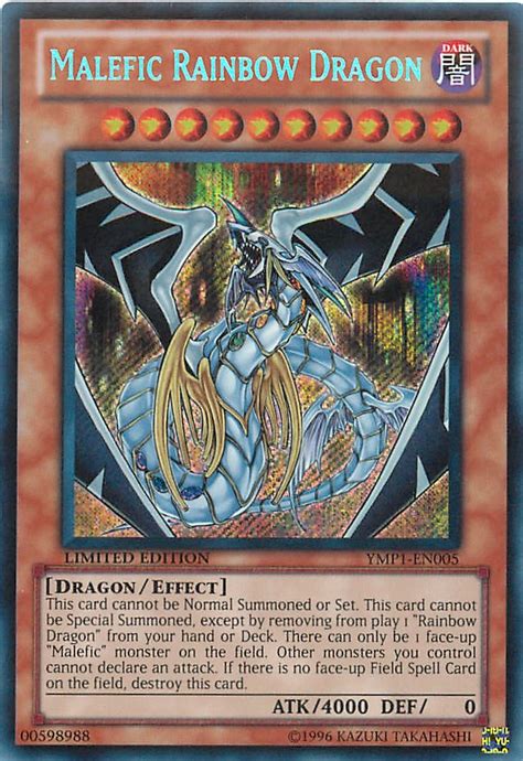 Yu Gi Oh Malefic Rainbow Dragon Ymp1 En005 Secret Rare Bonds