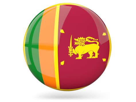 Glossy Round Icon Illustration Of Flag Of Sri Lanka
