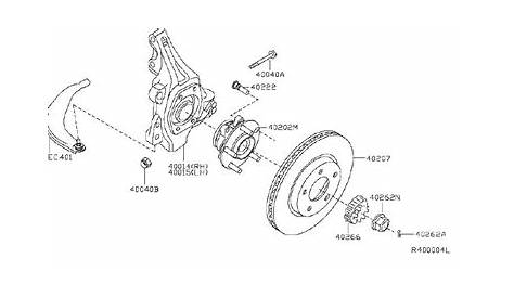 Nissan Pathfinder Wheel Bearing and Hub (Right, Front) - 40202-3JK1D