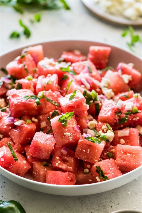 Easy Watermelon Salad Watermelon Salad Recipes Watermelon Salad
