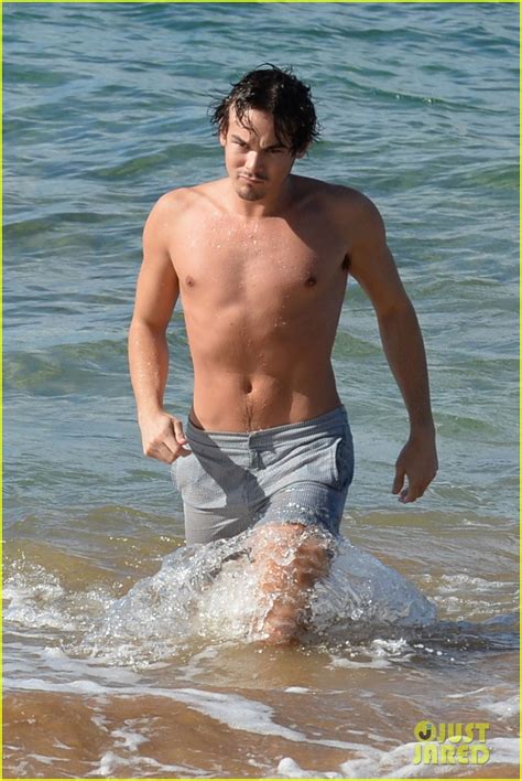 Full Sized Photo Of Tyler Blackburn Shirtless Body On The Beach 06