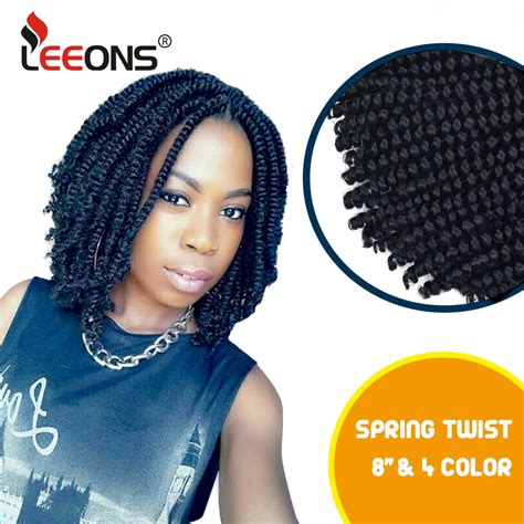 Leeons Fluffy Twist Hair Spring Twist Hair Ombre Braiding Hair Kanekalon Crochet Braid Afro