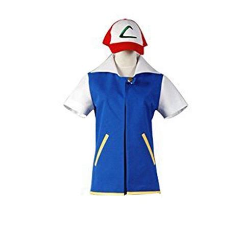 Cuterole Ash Ketchum Jacket With Hat Pokemon Ash Cosplay Costume Unisex