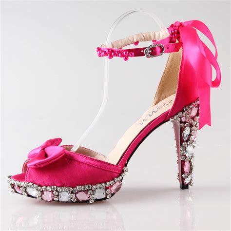Buy Fashion Hot Pink Fuchsia High Heel Sandals Dorsay