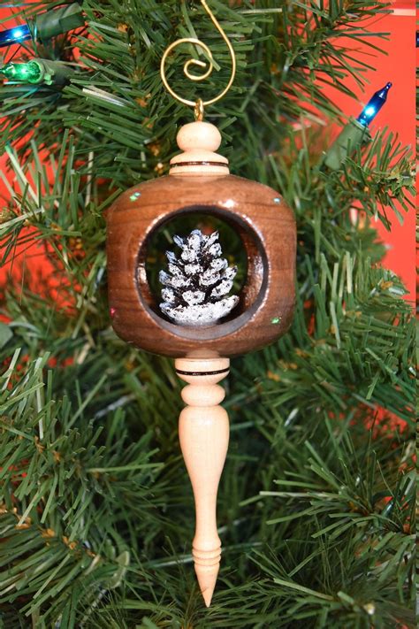 Hand Turned Wooden Christmas Ornaments Etsy Canada Wooden Christmas