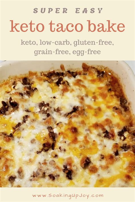 Add the round beef, onion, and bell pepper. Keto Taco Bake - Soaking Up Joy | Recipe | Keto taco, Taco ...