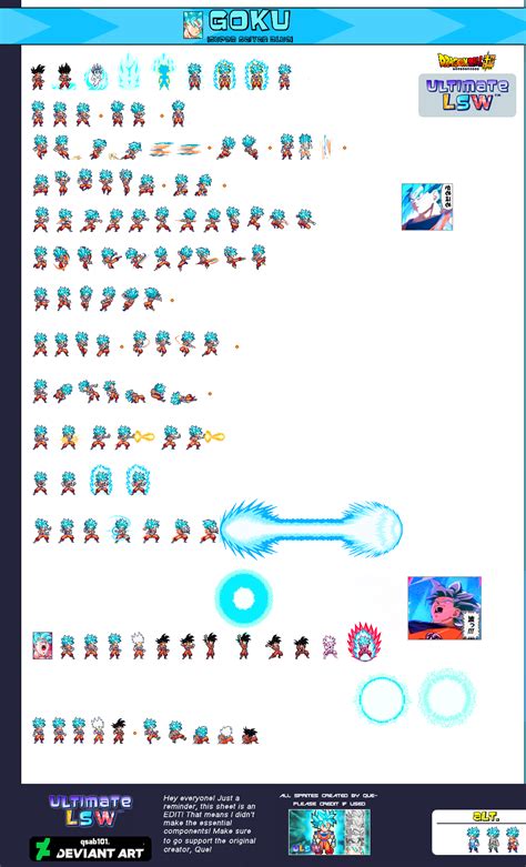 Super Saiyan Blue Goku Ultimate Lsw Sheet By Peculiardoc On Deviantart