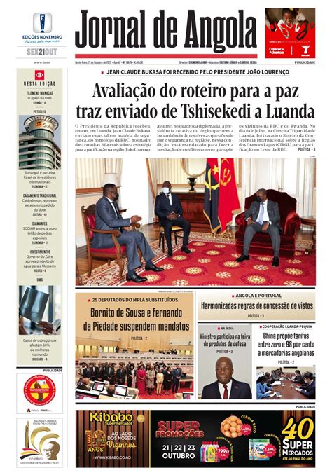 Jornal De Angola Sexta 21 De Outubro De 2022