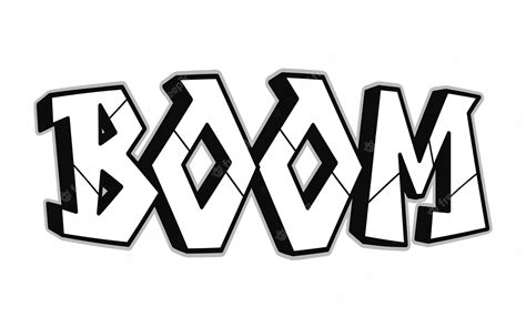 Letras De Estilo Graffiti Psicodélico Trippy Palabra Boom Vector Premium